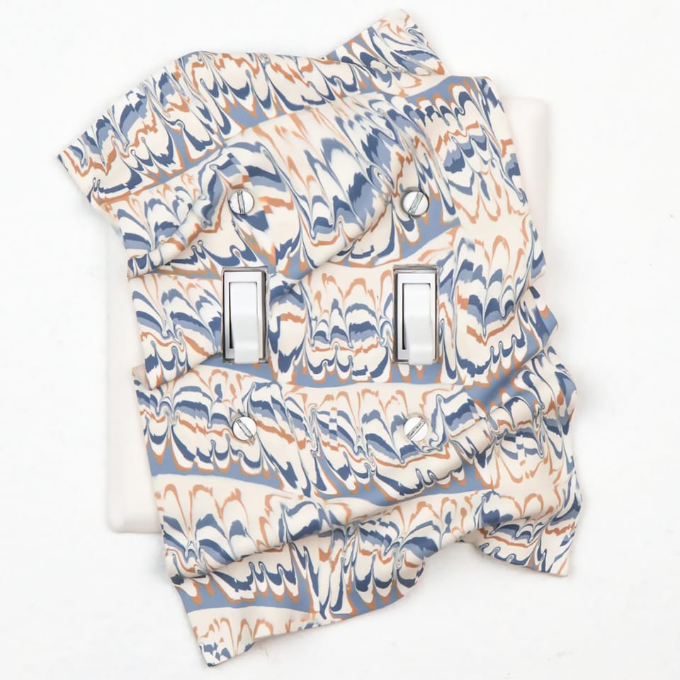 Flame Stitched blue and beige